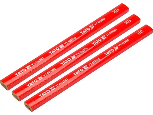 Yato ácsceruza 175 mm fára piros (3 db/csomag)