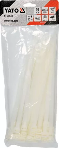 Yato kábelkötegelő fehér 200 x 7,6 mm (50 db/cs)