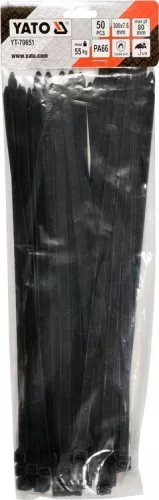 Yato kábelkötegelő fekete 300 x 7,6 mm (50 db/cs)