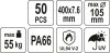 Yato kábelkötegelő fekete 400 x 7,6 mm (50 db/cs)