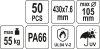Yato kábelkötegelő fekete 430 x 7,6 mm (50 db/cs)
