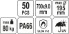Yato kábelkötegelő fekete 700 x 9,0 mm (50 db/cs)