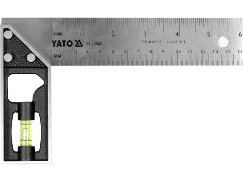 Yato derékszög 150 mm inox libellával