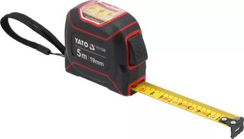 Yato mérőszalag felső nyílással 5 m x 19 mm gumírozott