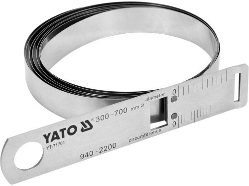Yato precíziós mérőszalag (+-0,01 mm), átmérő 300-700 mm, körméret 940-2200 mm inox