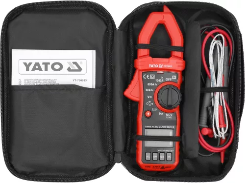 Yato digitális lakatfogó TRUE RMS AC/DC, 10MA-1000A