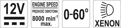 Yato stroboszkóp lámpa xenon 12 V 0-60 fok