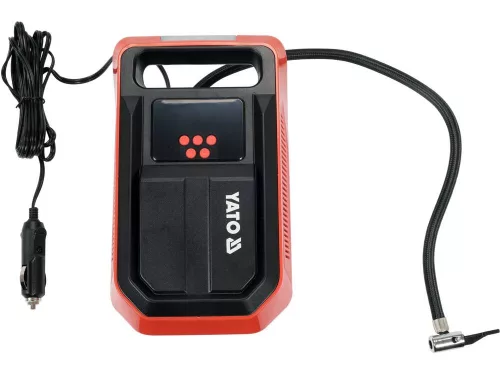 Yato autós kompresszor 12V 10 bar LCD kijelzővel, LED lámpával