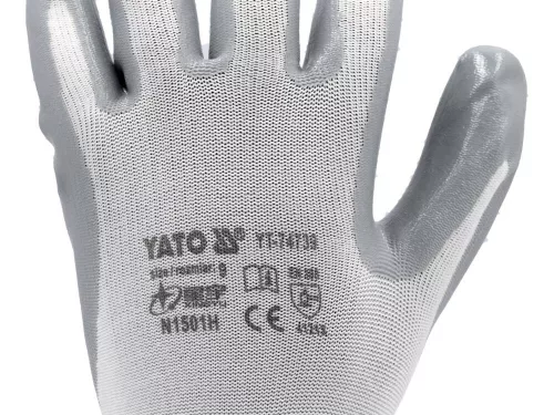 Yato szerelő kesztyű (Nitril mártott FEHÉR) 9-es