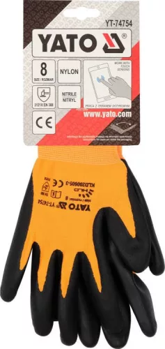 Yato munkavédelmi kesztyű nitril mártott 8-as