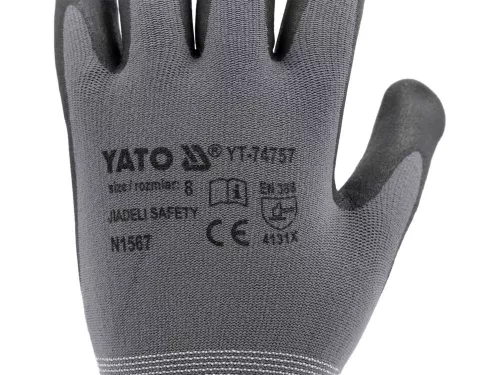 Yato munkavédelmi kesztyű habosított nitril mártott 8-as csúszásgátlós