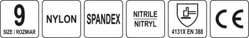 Yato munkavédelmi kesztyű habosított nitril mártott 9-es csúszásgátlós