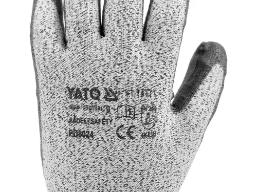 Yato munkavédelmi kesztyű PU mártott 9-es vágásbiztos