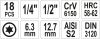 Yato Bit dugókulcs készlet 18 részes Torx 1/4", 1/2" CrV