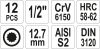 Yato Bit dugókulcs készlet 12 részes Spline 1/2" M5-M17 CrV