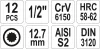 Yato bit dugókulcs készlet 12 részes Spline 1/2" M5-M17 CrV