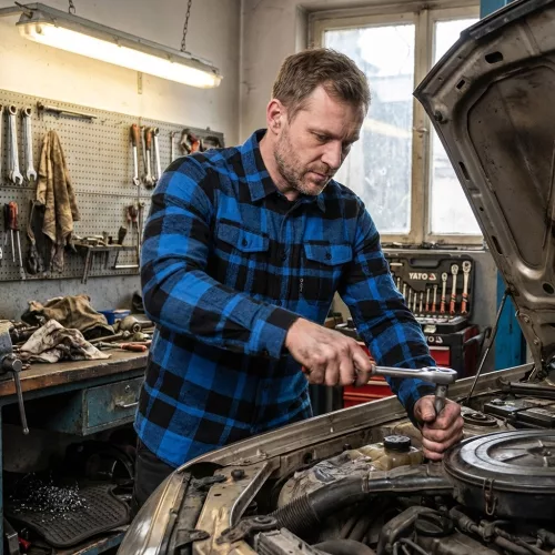 Yato kockás ing M-es méret kék