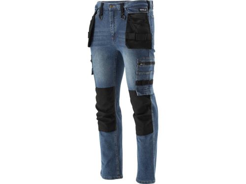 Yato munkavédelmi farmer hosszúnadrág L/XL-es méret 17 zsebes sötétkék