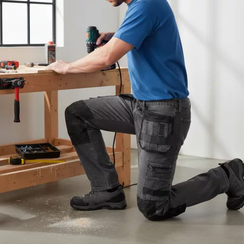 Yato munkavédelmi farmer hosszúnadrág L-es méret 17 zsebes szürke