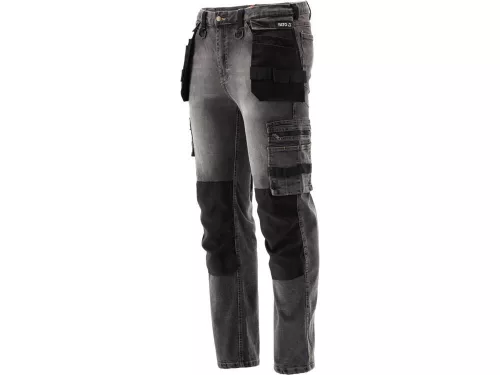 Yato munkavédelmi farmer hosszúnadrág L/XL-es méret 17 zsebes szürke