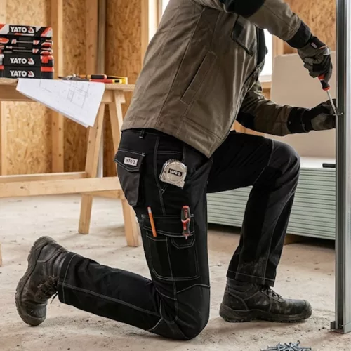 Yato munkás hosszúnadrág M-es méret Stretch 9 zsebes