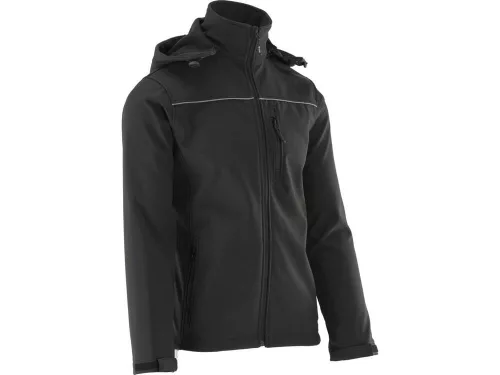 Yato munkavédelmi softshell kabát kapucnival fekete 2XL-es méret 3 zsebes