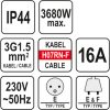 Yato hosszabbító lengőkábel gumiszigetelt 3 dugalj 20 m 3 x 1,5 mm2