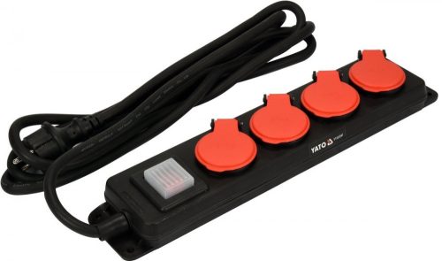 Yato elektromos hosszabbító 4-es elosztó 3 m 3 x 1,5 mm2