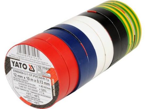 Yato szigetelőszalag 12 x 0,13 mm x 10 m öt színű (10 db/cs)