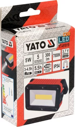 Yato akkus LED reflektor 300 lm (akku+töltő)
