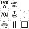 Yato Elektromos bontókalapács Hexbefogás 70 J 1600 W