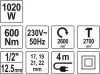 Yato elektromos ütvecsavarozó 1/2" 600 Nm 1020 W