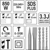 Yato elektromos fúrókalapács SDS-Plus 3,3 J 850 W