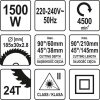 Yato elektromos gérvágó lézeres 185 mm 1500 W