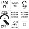 Yato elektromos gérvágó lézeres 255 mm 1800 W