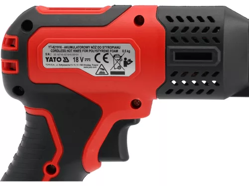 Yato akkus polisztirolvágó kés 18V 200 mm, akku és töltő nélkül