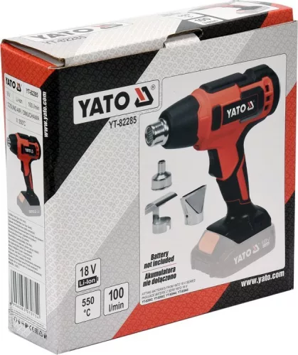 Yato akkus hőlégfúvó 550 °C 18 V Li-Ion (akku + töltő nélkül)