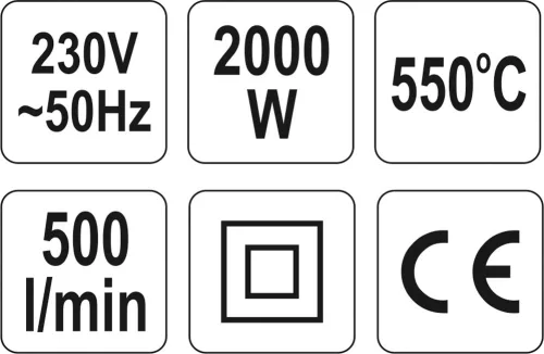Yato elektromos hőlégfúvó 550 °C 2000 W