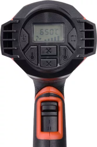 Yato elektromos hőlégfúvó tartozékokkal LCD kijelzővel 50 - 650 °C 1600 W