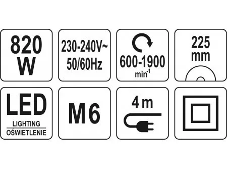 Yato elektromos falcsiszoló zsiráf beépített porszívóval és LED lámpával 820 W