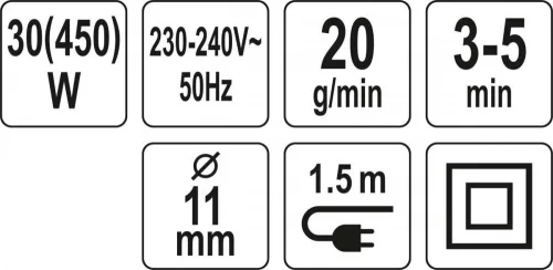 Yato ragasztópisztoly 11 mm/450 W