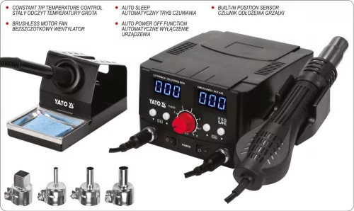 Yato forrasztó és hőlégfúvó állomás 2 az 1-ben 75 - 750 W