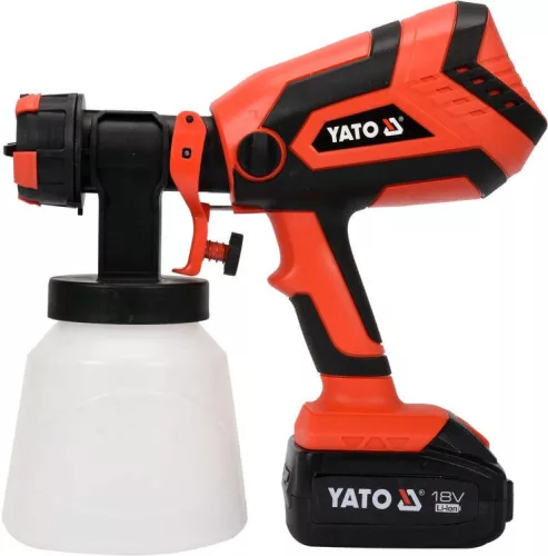 Yato akkus festékszórópisztoly 1000 ml 18 V Li-Ion (1 x 4,0 Ah akku + töltő)