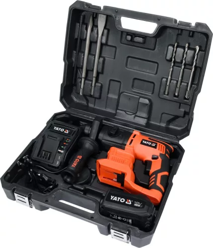 Yato akkus fúrókalapács SDS-Plus 2,0 J 18 V Li-Ion (1 x 3,0 Ah akku + töltő)