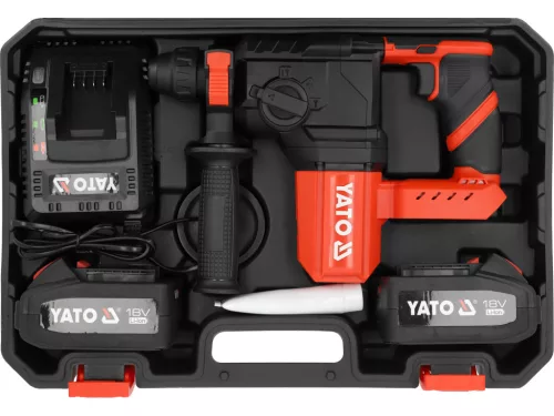Yato akkus fúrókalapács SDS+, 18V, 2x4Ah akkuval, töltővel