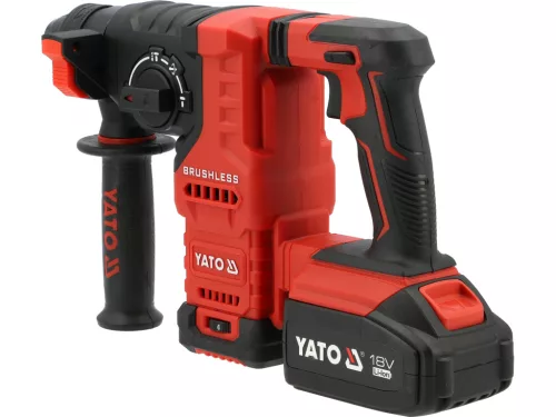 Yato akkus fúrókalapács 18V, szénkefementes, SDS plus, 2x4Ah akkuval és töltővel