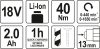 Yato akkus fúrócsavarozó 40 Nm 18 V Li-Ion (1 x 2,0 Ah akku + töltő)