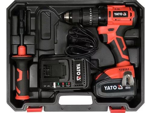 Yato akkus ütvefúró-csavarozó 18 V szénkefe nélküli motor (1 x 3,0 Ah akksi + töltő)