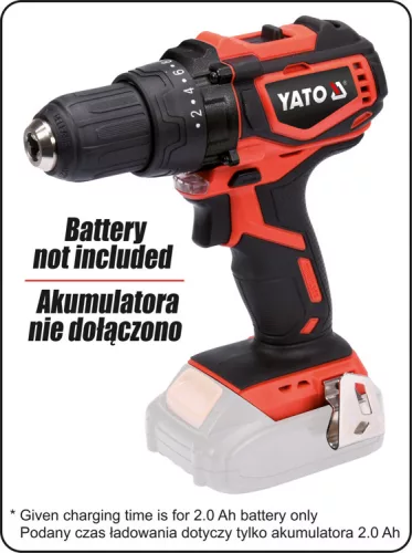 Yato akkus fúrócsavarozó 42 Nm szénkefe nélküli 18 V Li-Ion (akku + töltő nélkül)