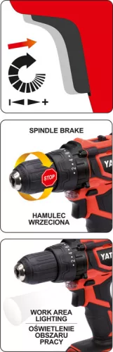 Yato akkus fúrócsavarozó 42 Nm szénkefe nélküli 18 V Li-Ion (akku + töltő nélkül)